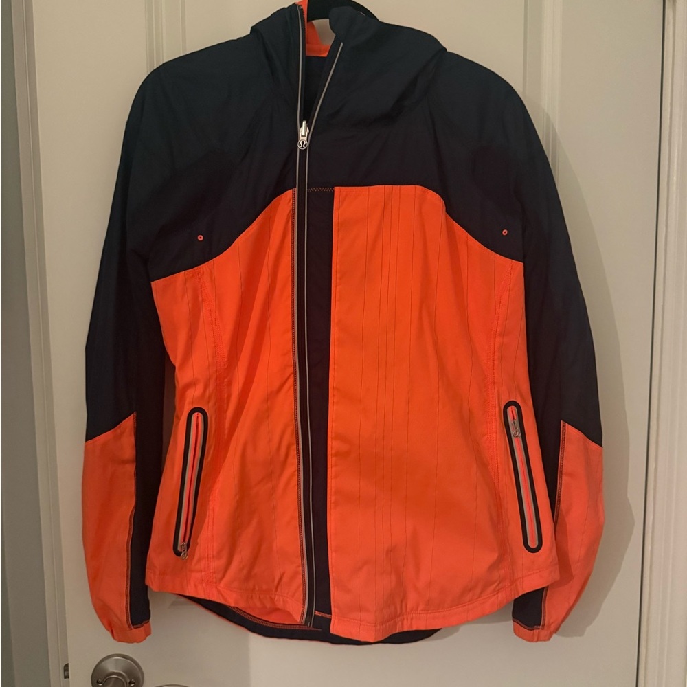 lululemon athletica women’s navy and Orange Windbreaker
